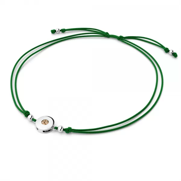 Dámsky náramok prírodný diamant 0,055 ct šnúrka kabbalah so šampanským 10911-NRS-ZEL-B-Champ