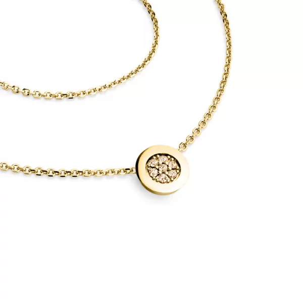 Diamantový náhrdelník zo šampanského 10902-NH01-ZL-Champ