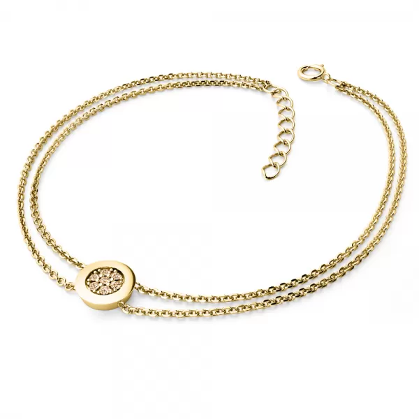 Dámsky náramok prírodný diamant 0,084 ct šampanské brilianty 10902-NR02-ZL-Champ