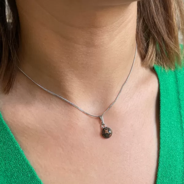 Strieborný prívesok s pravým minerálnym kameňom 14033.3 Jaspis Leopard Skin