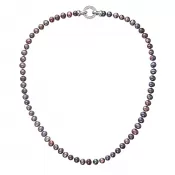 Perlový náhrdelník z pravých riečnych perál modrý 22001.3 dk.peacock