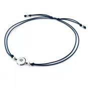 Dámsky náramok prírodný diamant 0,055 ct G/SI šnúrka Kabbalah s bielou 10911-NRS-MOD-B-DIA