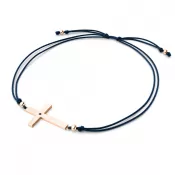 Dámsky náramok prírodný diamant 0,006 ct kabbalah s krížikom a čierny 10947-NRS-MOD-CV-Black