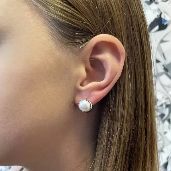 Perlová súprava polmesiac s riečnou perlou biely 29053.1B