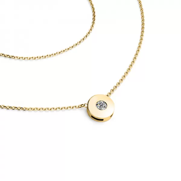 Dámsky náhrdelník žlté zlato 585/1000 prírodný diamant 0,055 ct G/SI briliant 10911-NH01-ZL