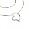 Dámsky náhrdelník zlatý mix 585/1000 prírodný diamant 0,082 ct G/SI srdce 10948-NH01-ZLB