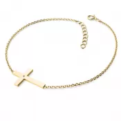 Dámsky náramok žlté zlato 585/1000 prírodný diamant 0,006 ct G/SI krížik 10947-NR01-ZL