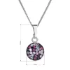 Strieborný náhrdelník so Swarovski kryštálmi okrúhly fialový 32086.3 magic violet