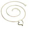 Dámsky náhrdelník žlté zlato 585/1000 prírodný diamant 0,082 ct srdiečko s čiernou v žltej farbe 10948-NH01-ZL-Black