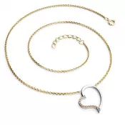 Dámsky náhrdelník prírodný diamant 0,082 ct srdce so šampanským 10948-NH01-ZLB-Champ