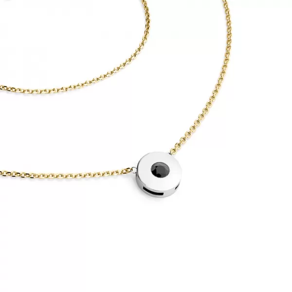 Dámsky náhrdelník prírodný diamant 0,055 ct čierny v zlate 10911-NH01-ZLB-Black