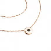 Dámsky náhrdelník ružové zlato 585/1000 prírodný diamant 0,055 ct čierny v ružovej farbe 10911-NH01-CV-Black