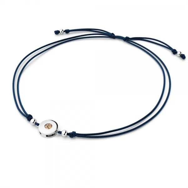 Dámsky náramok prírodný diamant 0,055 ct šnúrka kabbalah so šampanským 10911-NRS-MOD-B-Champ