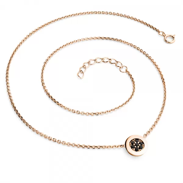 Náhrdelník s čiernymi diamantmi 10902-NH01-CV-Black