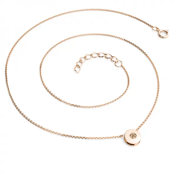 Dámsky náhrdelník prírodný diamant 0,055 ct champagne briliant z ružového zlata 10911-NH01-CV-Champ