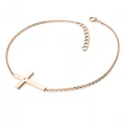 Dámsky náramok žlté zlato 585/1000 prírodný diamant 0,006 ct krížik 10947-NR01-CV-Champ