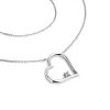 Dámsky náhrdelník z bieleho zlata 585/1000 prírodný diamant 0,027 ct G/SI diamantové srdce - 10875-NH01-B
