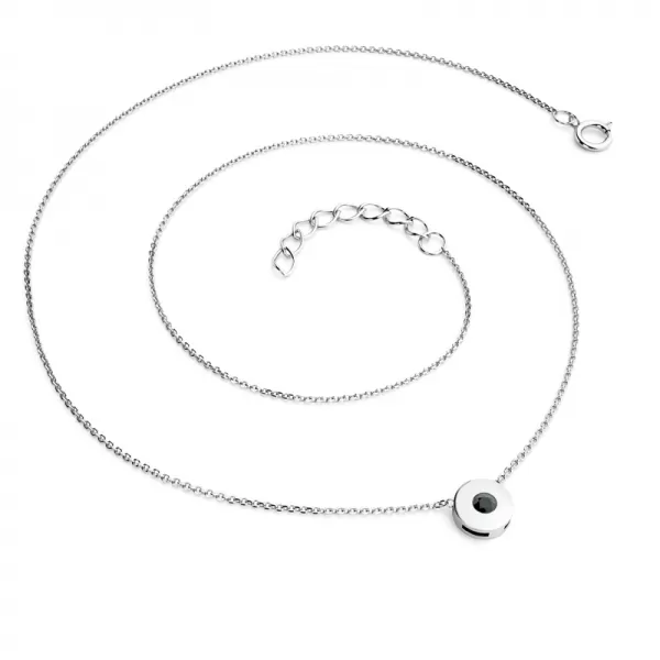 Dámsky náhrdelník prírodný diamant 0,055 ct čierny v bielom zlate 10911-NH01-B-Black