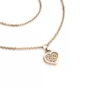 Ružový zlatý náhrdelník so srdiečkami so brilciami 10881-NH01A-CV-Champ