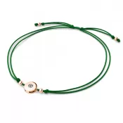 Dámsky náramok prírodný diamant 0,055 ct G/SI šnúrka kabbalah s bielou 10911-NRS-ZEL-CV-DIA