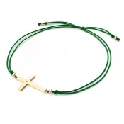 Dámsky náramok prírodný diamant 0,006 ct šnúrový kríž so šampanským 10947-NRS-ZEL-ZL-Champ