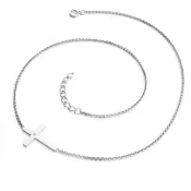 Kríž a diamantový náhrdelník z bieleho zlata 10947-NH01-B