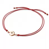 Dámsky náramok prírodný diamant 0,055 ct šnúrka kabbalah so šampanským 10911-NRS-CV-CV-Champ