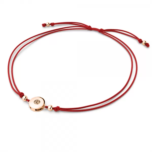 Dámsky náramok prírodný diamant 0,055 ct šnúrka kabbalah so šampanským 10911-NRS-CV-CV-Champ