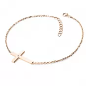 Dámsky náramok žlté zlato 585/1000 prírodný diamant 0,006 ct G/SI krížik 10947-NR01-CV