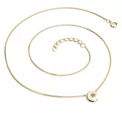 Dámsky náhrdelník žlté zlato 585/1000 prírodný diamant 0,055 ct G/SI briliant 10911-NH01-ZL