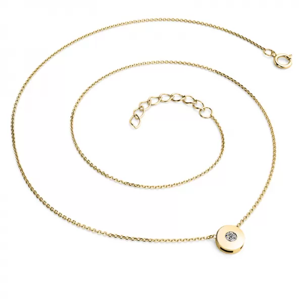 Dámsky náhrdelník žlté zlato 585/1000 prírodný diamant 0,055 ct G/SI briliant 10911-NH01-ZL