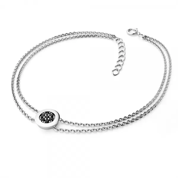 Dámsky náramok prírodný diamant 0,084 ct čierny 10902-NR02-B-Black