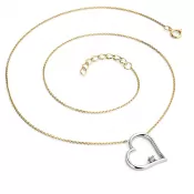 Dámsky prírodný diamantový náhrdelník s diamantovým srdcom 0,027 ct G/SI – 10875-NH01-ZLB