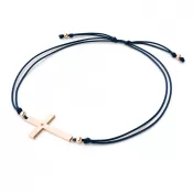 Dámsky náramok prírodný diamant 0,006 ct šnúrka s krížikom a Champagne 10947-NRS-MOD-CV-Champ