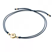 Dámsky náramok prírodný diamant 0,055 ct šnúrka kabbalah so šampanským 10911-NRS-MOD-ZL-Champ