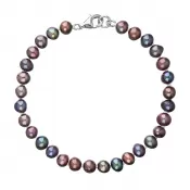 Perlový náramok z pravých riečnych perál modrý 23012.3 dk.peacock