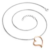 Dámsky náhrdelník prírodný diamant 0,082 ct srdce so šampanským 10948-NH01-CVB-Champ