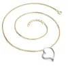 Dámsky náhrdelník zlatý mix 585/1000 prírodný diamant 0,082 ct G/SI srdce 10948-NH01-ZLB