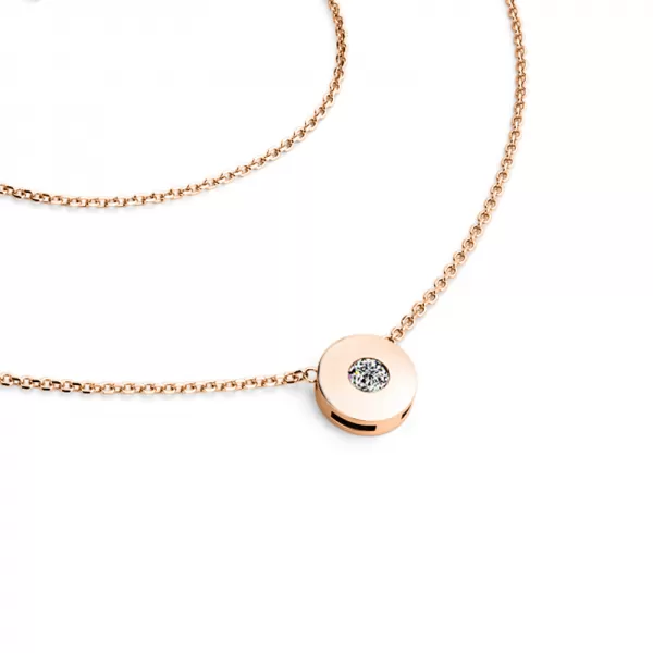 Dámsky náhrdelník ružové zlato 585/1000 prírodný diamant 0,055 ct G/SI briliant 10911-NH01-CV