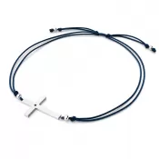 Dámsky náramok prírodný diamant 0,006 ct kabbalah s krížikom a čierny 10947-NRS-MOD-B-Black