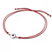 Dámsky náramok prírodný diamant 0,055 ct šnúrka kabbalah s čiernou 10911-NRS-CV-B-Black