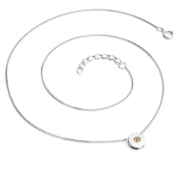 Zlatý náhrdelník s Champagne briliantom 10911-NH01-B-Champ