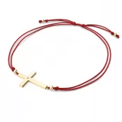 Dámsky náramok prírodný diamant 0,006 ct G/SI šnúrkový krížik 10947-NRS-CV-ZL-DIA