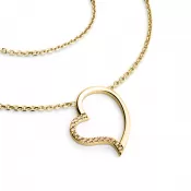 Dámsky prírodný diamantový 0,082 ct náhrdelník zo šampanského srdca zo žltého zlata 10948-NH01-ZL-Champ