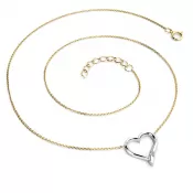 Dámsky prírodný diamantový náhrdelník 0,012 ct G/SI diamantové srdce 10917-NH01-ZLB