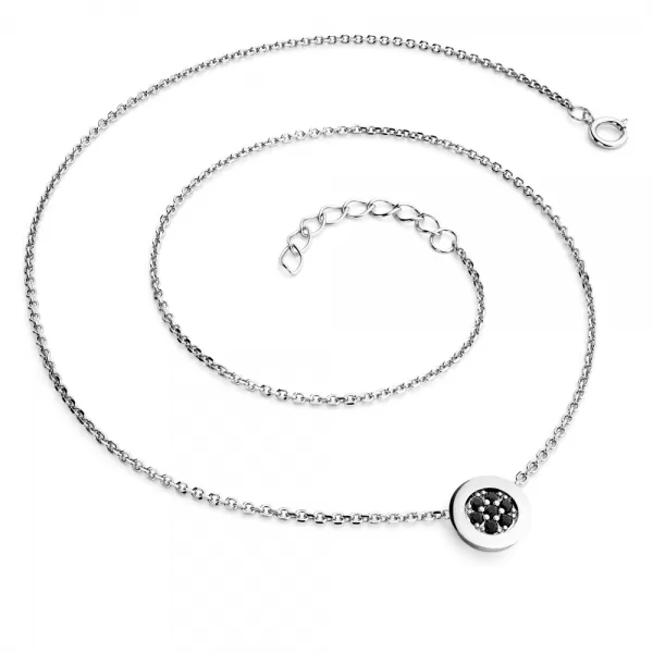 Náhrdelník s čiernymi diamantmi 10902-NH01-B-Black