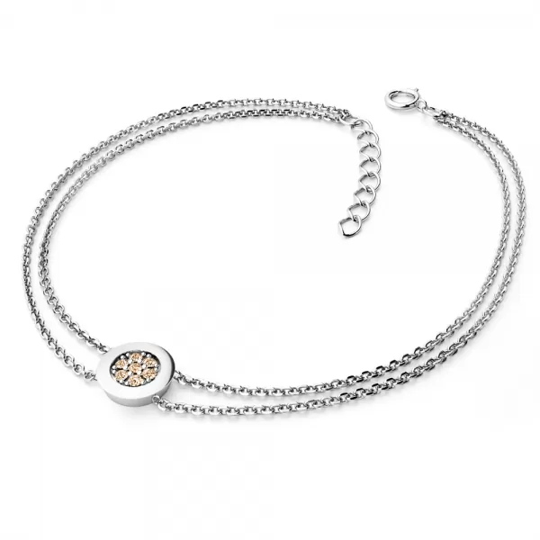 Dámsky náramok prírodný diamant 0,084 ct šampanské brilianty 10902-NR02-B-Champ