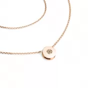 Dámsky náhrdelník prírodný diamant 0,055 ct champagne briliant z ružového zlata 10911-NH01-CV-Champ