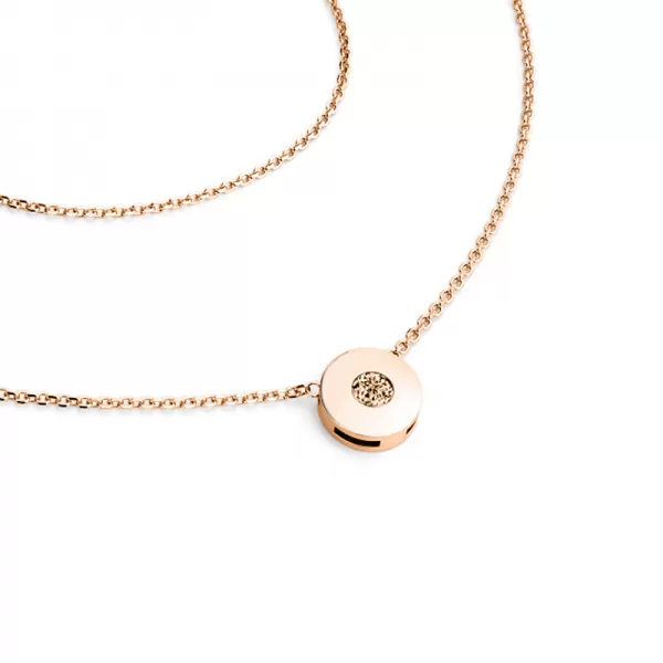 Dámsky náhrdelník prírodný diamant 0,055 ct champagne briliant z ružového zlata 10911-NH01-CV-Champ