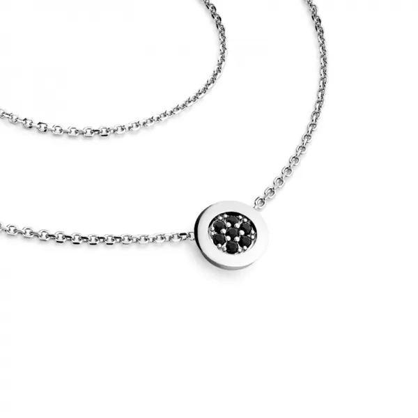 Náhrdelník s čiernymi diamantmi 10902-NH01-B-Black